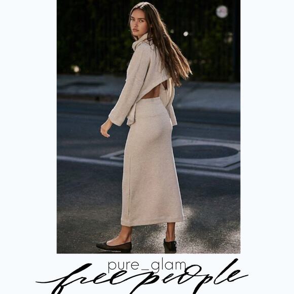 Free People sweater set top and midi skirt - Picture 2 of 6